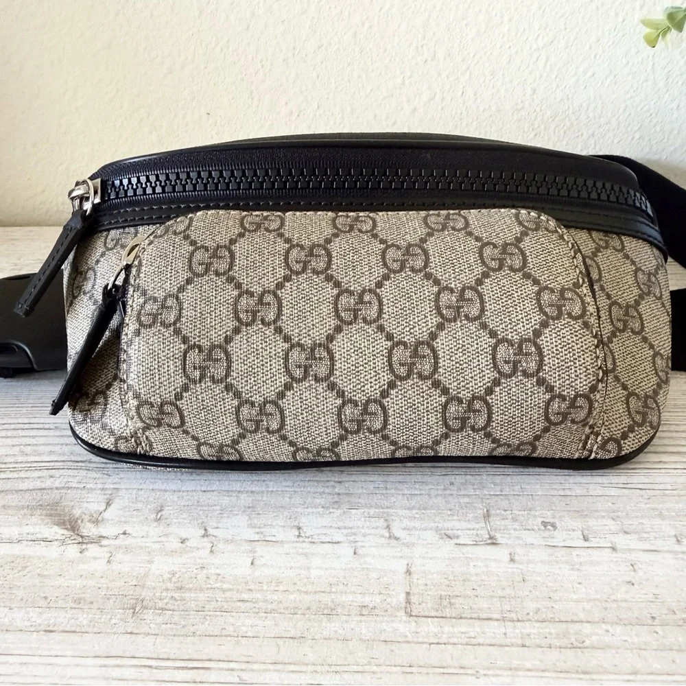 New Gucci brown GG Supreme Monogram men belt bag - Picture 3 of 14